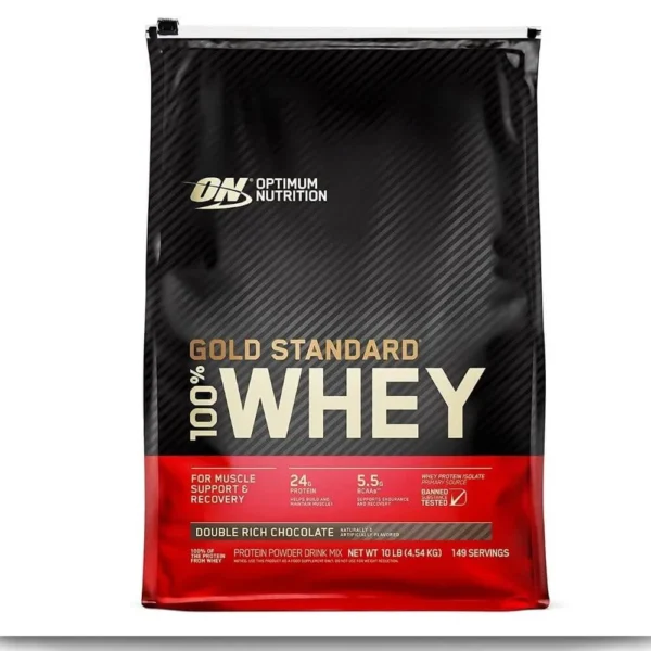 Optimum Nutrition (ON) Gold Standard 100% Whey Protein Powder – 10 Lbs / 4.53 Kg ( Imported- USA)