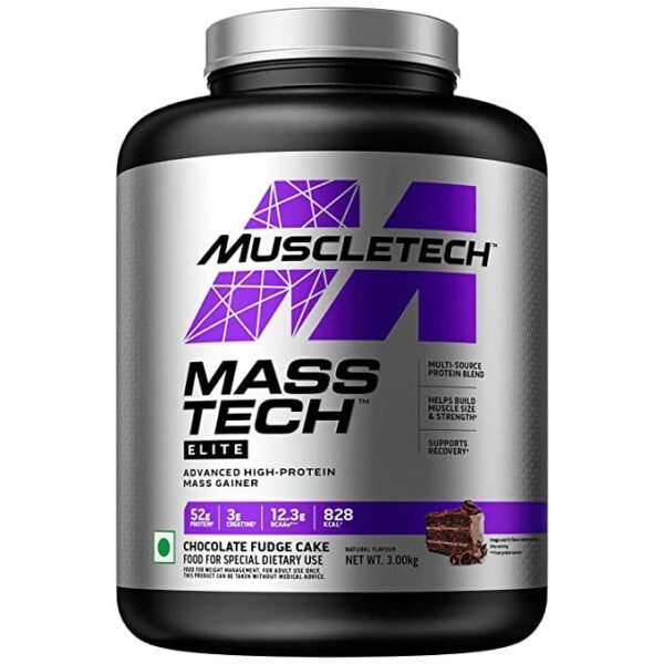MuscleTech | Mass-Tech Elite | High Protein Gainer | Chocolate Fudge Cake | 3 kg